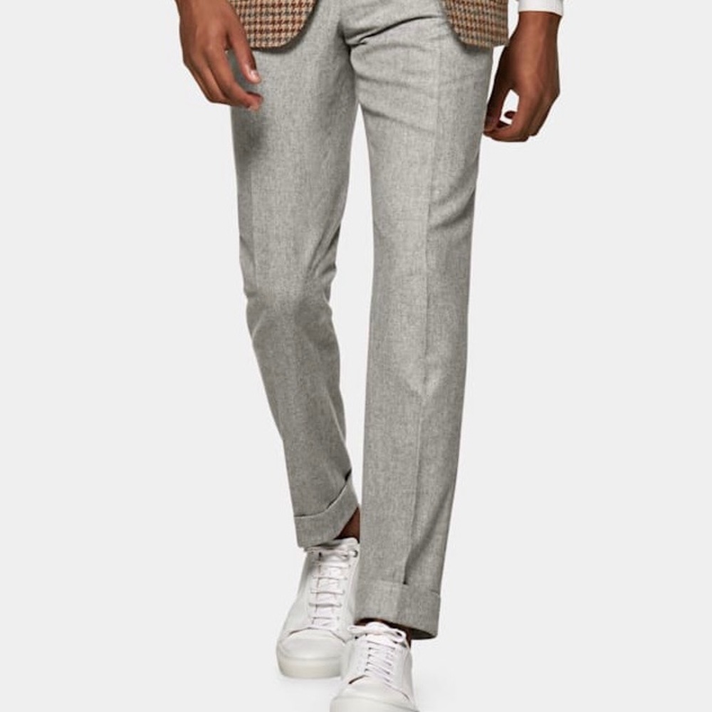 SuitSupply Wool Light Grey Brescia Dress Pants - Picture 5 of 8